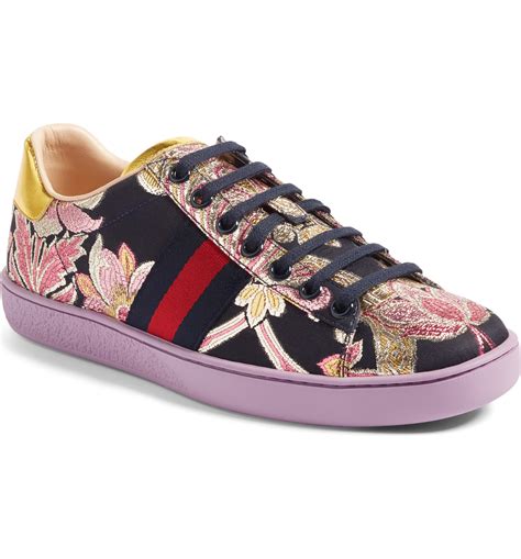 gucci sneakers floral|gucci ace sneakers women's.